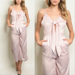 MODA ME COUTURE Pants - PANTS JUMPSUIT PINK STRIPED JUMPSUIT MODA ME COUTURE Pants - PANTS JUMPSUIT PINK STRIPED JUMPSUIT